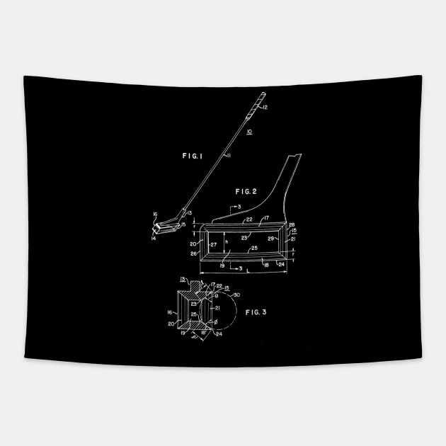 Golf Club Head Vintage Patent Drawing Tapestry by TheYoungDesigns