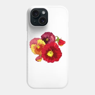 red pansy flowers Phone Case