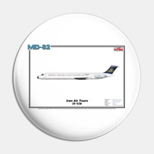 McDonnell Douglas MD-82 - Iran Air Tours (Art Print) Pin