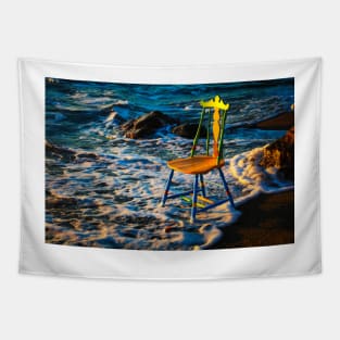 Chair In Beach Foam Tapestry