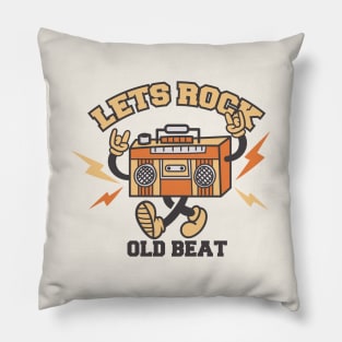 Let's Rock Old Beat Pillow