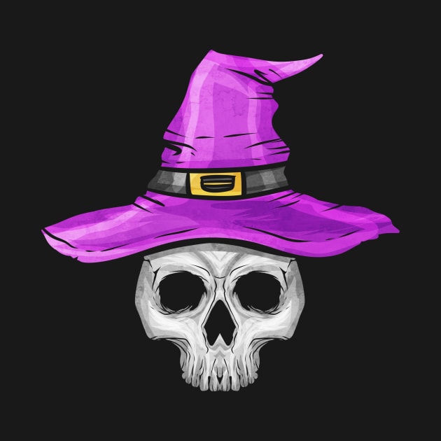 Skull wearing Witch Hat Halloween Witch Switch by SinBle