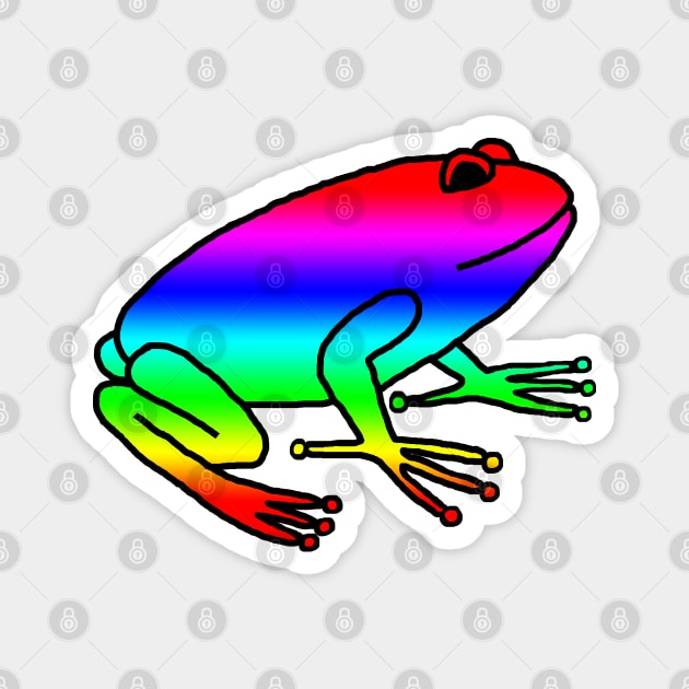 Bright Rainbow Frog Magnet by ellenhenryart