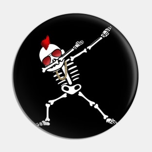 Dabbing Skeleton Dancing skull Hip hop funny Halloween Pin