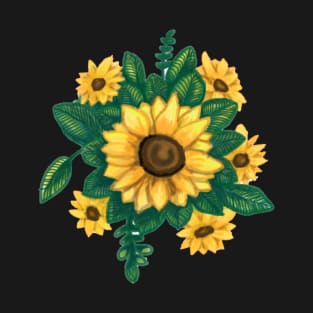 Cute Sunflower Bouquet Sticker T-Shirt