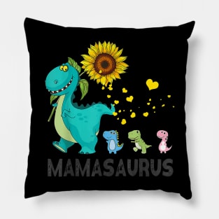 Mamasaurus Family Dinosaurs Sunflower Pillow