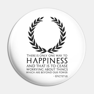 Classical Greek Stoic Philosophy Epictetus Quote On Happiness Pin