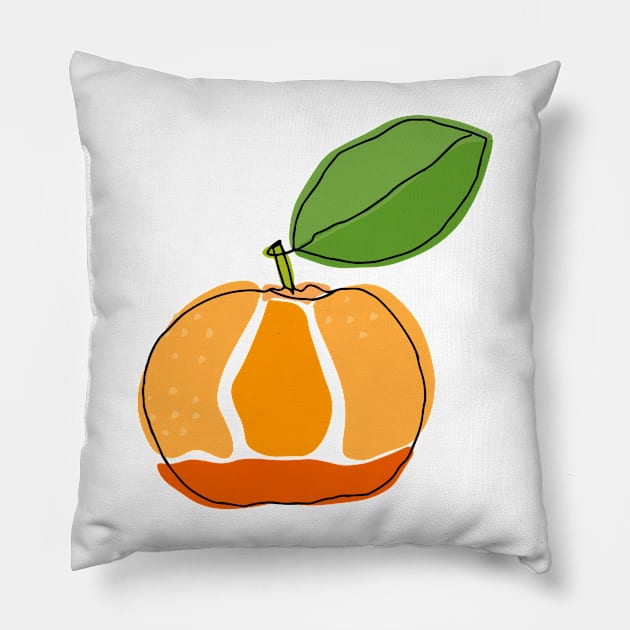 Orange line art Pillow by MutchiDesign