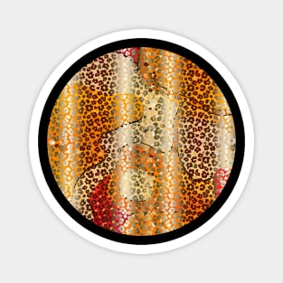 Colourful gradient unique flowers leopard stripes abstract modern 287 Pattern Magnet