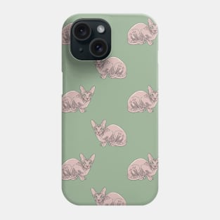 Sphynx Cat Pattern Vintage Retro Style Edit Phone Case