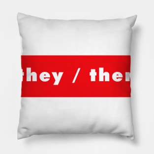 they / them - red Pillow