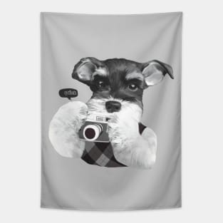 Schnauzer with Camera Tapestry