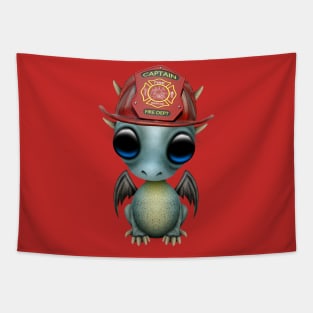 Cute Baby Dragon Firefighter Tapestry