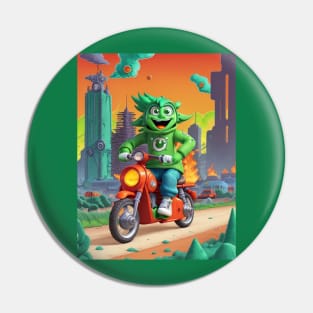 Ghost Rider of the 90s Apocalypse neon nostalgia Pin