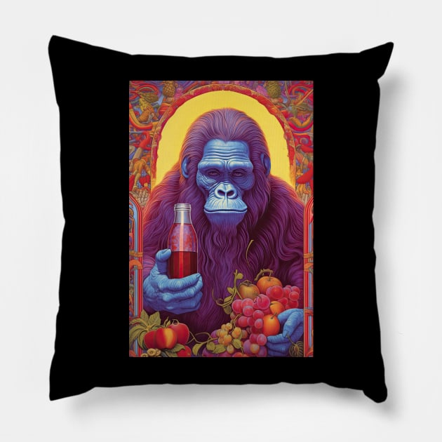 Gorilla and wine Pillow by obstinator