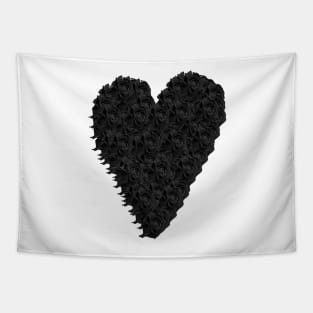 Black Rose Heart Tapestry