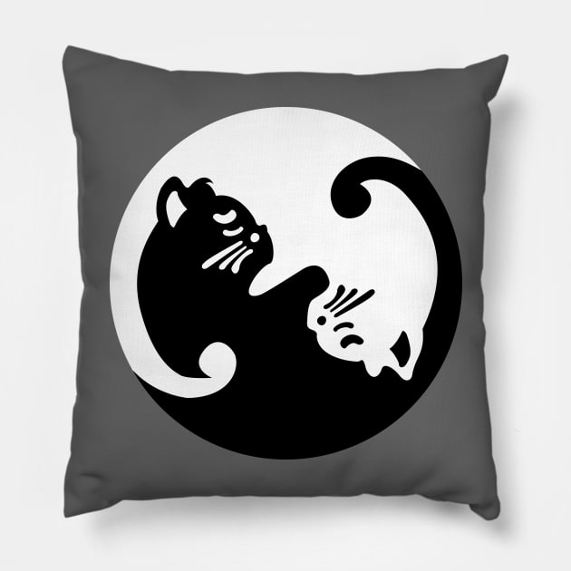 Cat Yin and Yang Pillow by JamesCMarshall