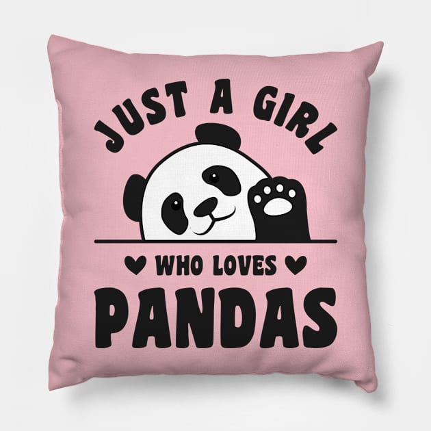 Just a Girl Who Loves Pandas Pillow by Luluca Shirts