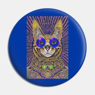 Cosmos Cat Wearing Sunglasses-Ultraviolet! Pin