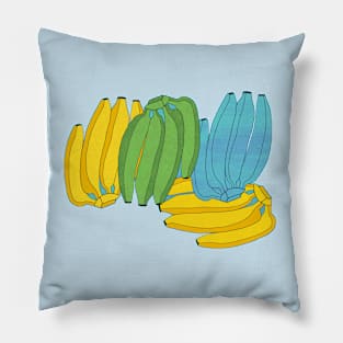 Bananas - yellow, green, blue Pillow