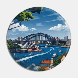 Sydney Cartoon Style Pin