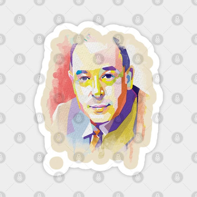 CS Lewis In Pop Art Magnet by Mulyadi Walet