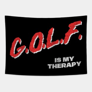 Golf Is My Therapy / 80s Style Golf Lover Faded Design Tapestry