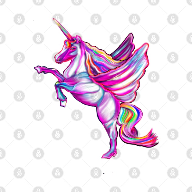 Unicorn - rainbow, sparkly, glittery, magical, winged unicorn by Artonmytee