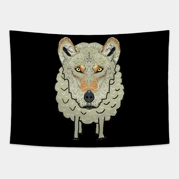 Wolf In Sheep's Clothing Tapestry by Mark Ewbie