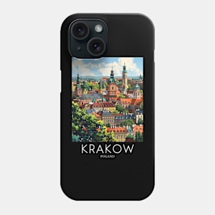 A Pop Art Travel Print of Krakow - Poland Phone Case