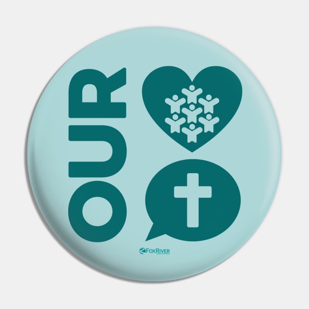 Our Heart is People Our Message is Jesus Pin by ZoinksTeez