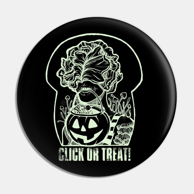 Trick-or-Treating Clicker (Dark) Pin by ConfusionCafé