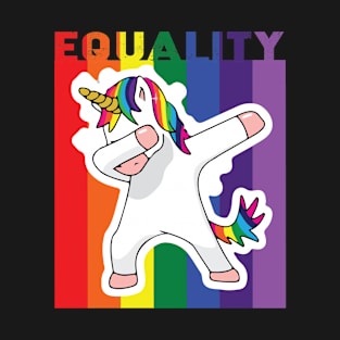 Dabbing unicorn lgbt gay pride equality T-Shirt