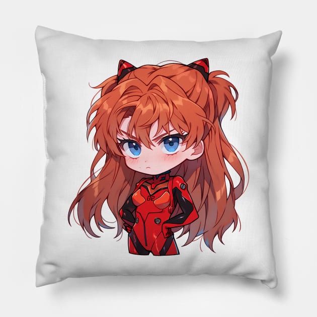 chibi asuka Pillow by WabiSabi Wonders