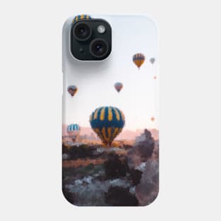 Cappadocia air balloons in the sky oil painting Phone Case