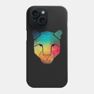 Rainbow leopard head silhouette Phone Case