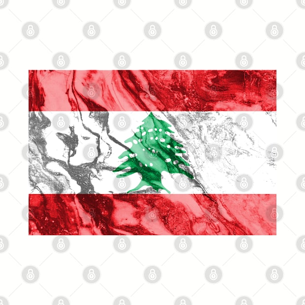 Flag of Lebanon - Marble texture by DrPen