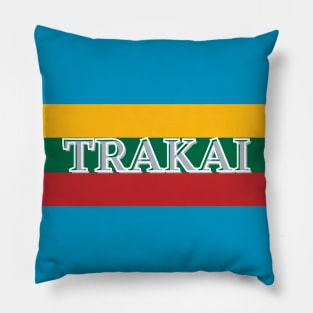 Trakai City in Lithuania Flag Colors Stripes Pillow