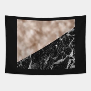 Black campari marble & beige rose gold Tapestry