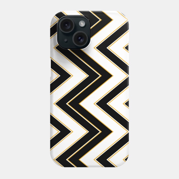 Art Deco Zigzag Golden Pattern Phone Case by ValentinoVergan