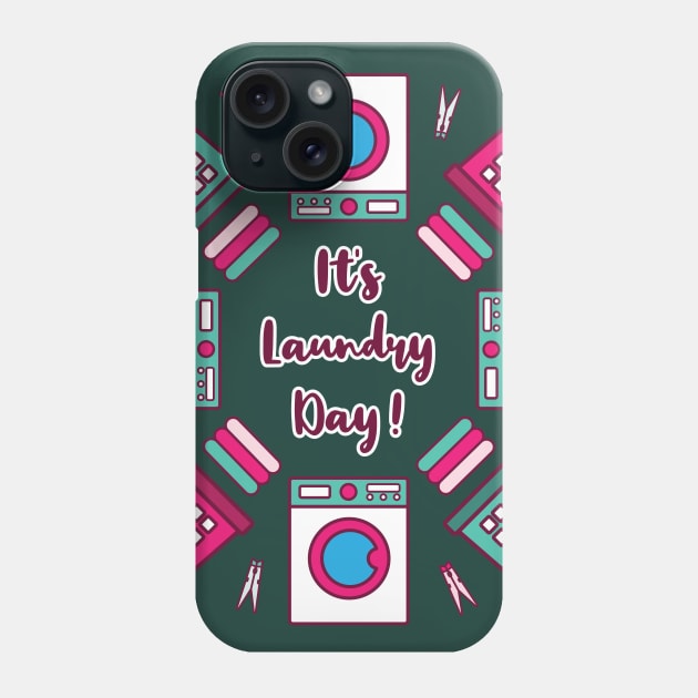 It's Laundry Day Mandala | Green Pink | Dark Green Phone Case by Wintre2