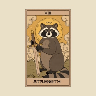 Strength - Raccoons Tarot T-Shirt