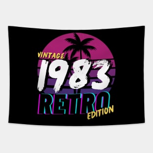 Vintage Sunset 1983 Men Women 80s Retro Tapestry