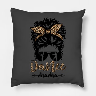 Dance Mom Black Mom Life Leopard Messy Bun Mother's Day Pillow