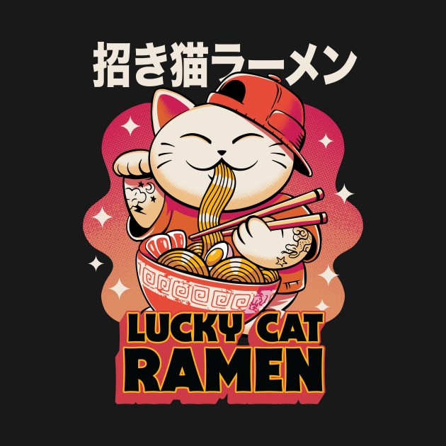 Awesome Japanese Lucky Cat Ramen Illustration by SLAG_Creative