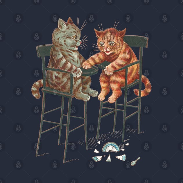 Naughty Kitten Babies by Louis Wain by KarwilbeDesigns