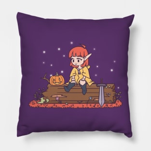 Raincoated Little Elf Halloween Pillow