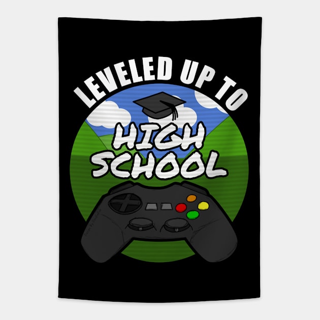 Leveled Up To High School Gamer Gaming 2021 Tapestry by doodlerob