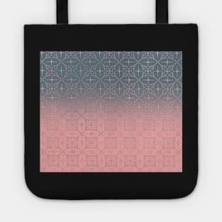 Teal and pink gradient w.metallic pattern Tote