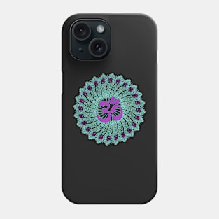 Yoga Om symbol Aum Peacock Feather Mandala Phone Case